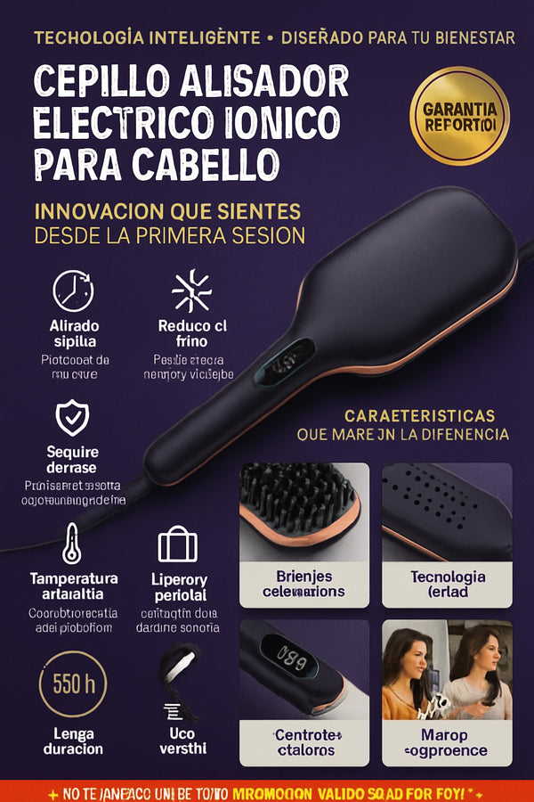 Cepillo alisador eléctrico iónico para cabello - imagen 5