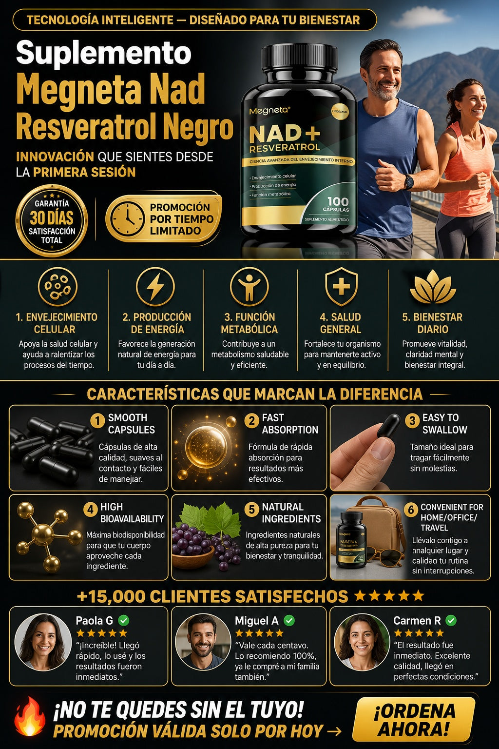 Suplemento Megneta Nad Resveratrol Negro - imagen 5