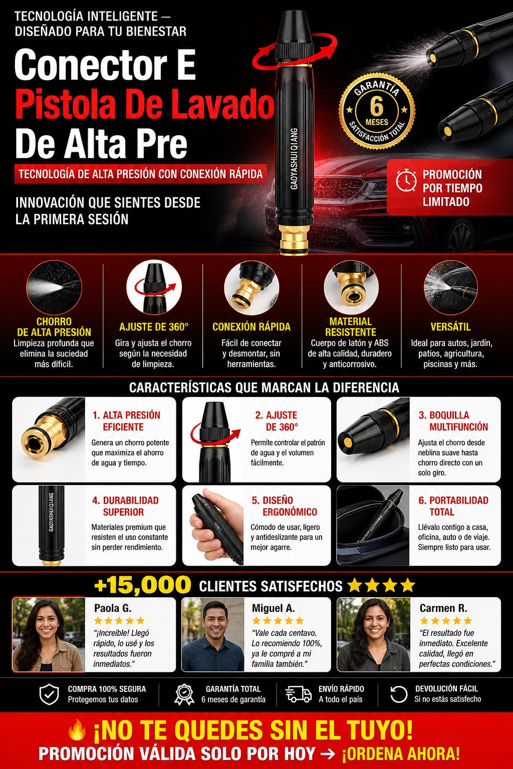 Conector E Pistola De Lavado De Alta Pre - imagen 5