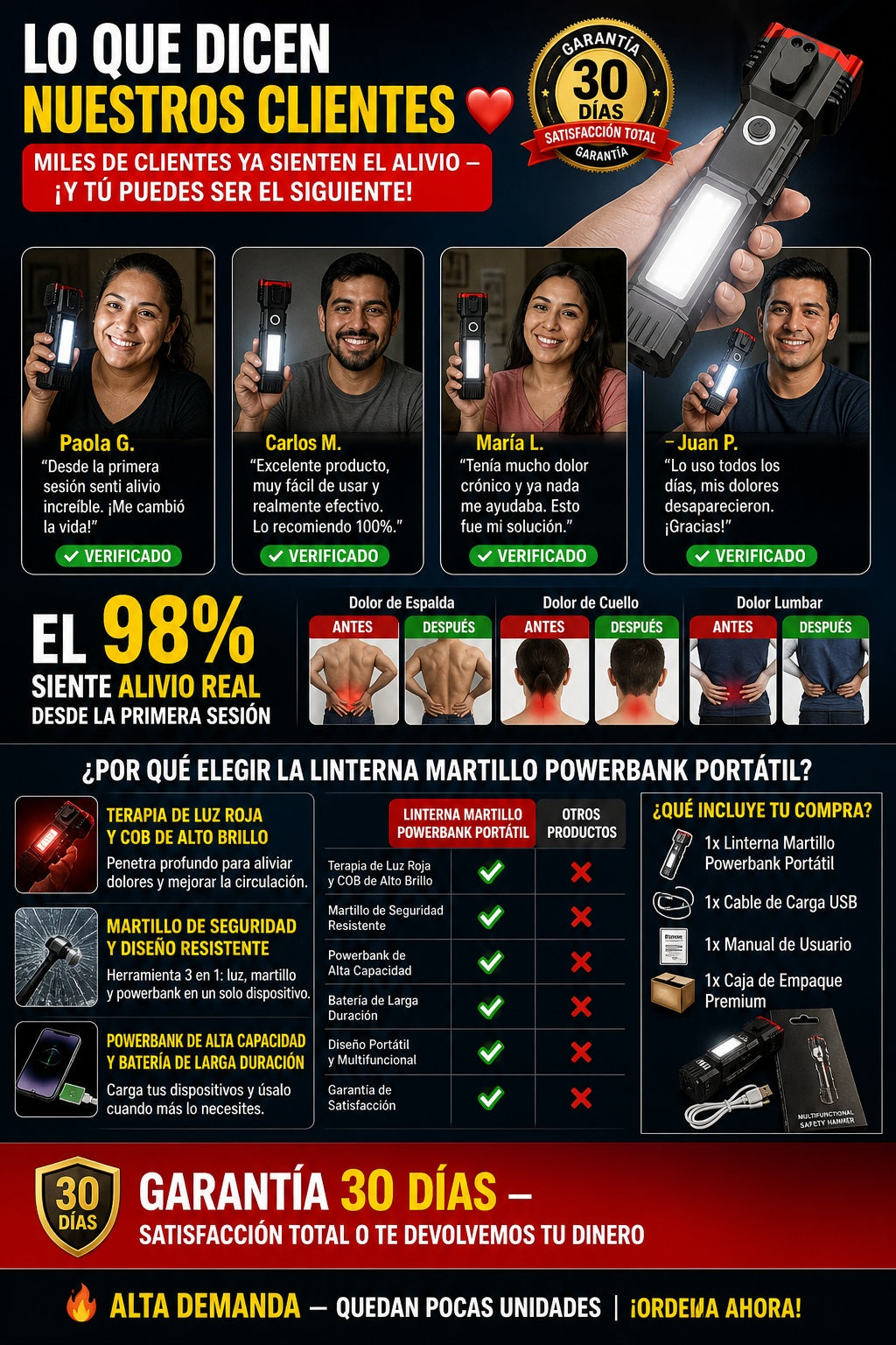 Linterna Martillo Powerbank Portatil - imagen 6