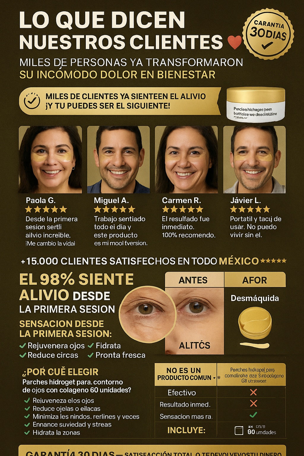 Parches hidrogel para contorno de ojos con colágeno 60 unidades - imagen 6