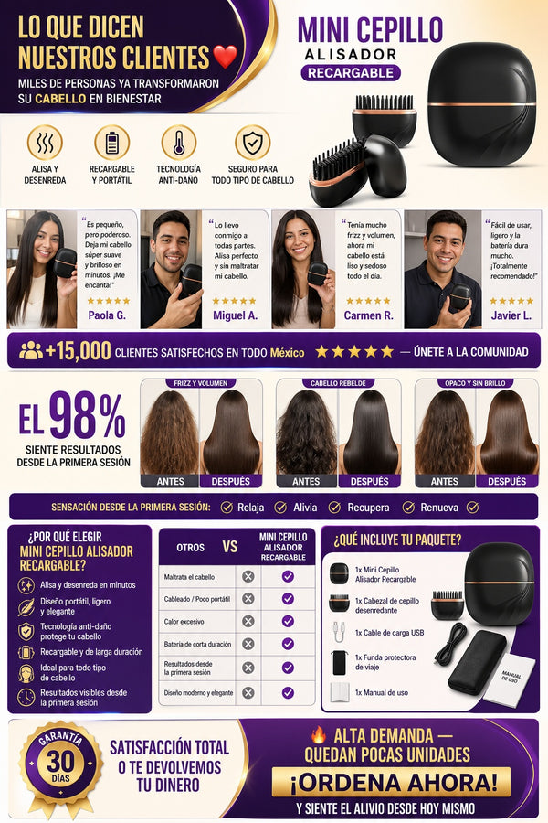Mini Cepillo Alisador Recargable - imagen 6