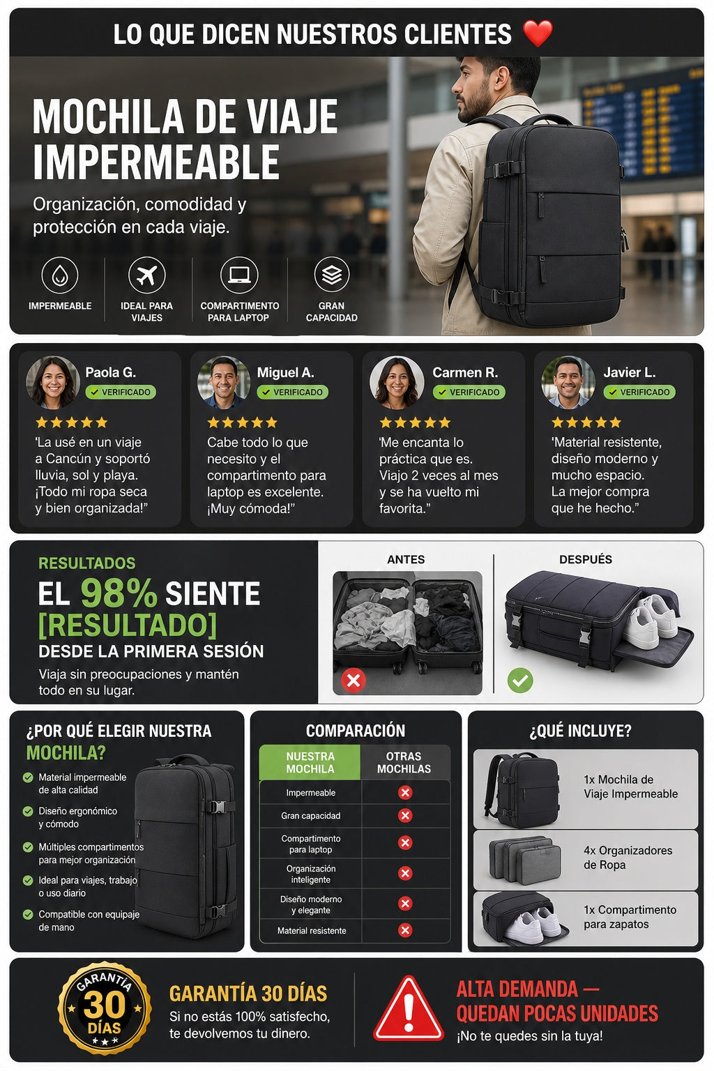 Mochila De Viaje Impermeable - imagen 6