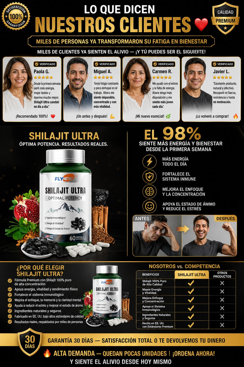Shilajit Ultra Flynew 60 Capsulas - imagen 6
