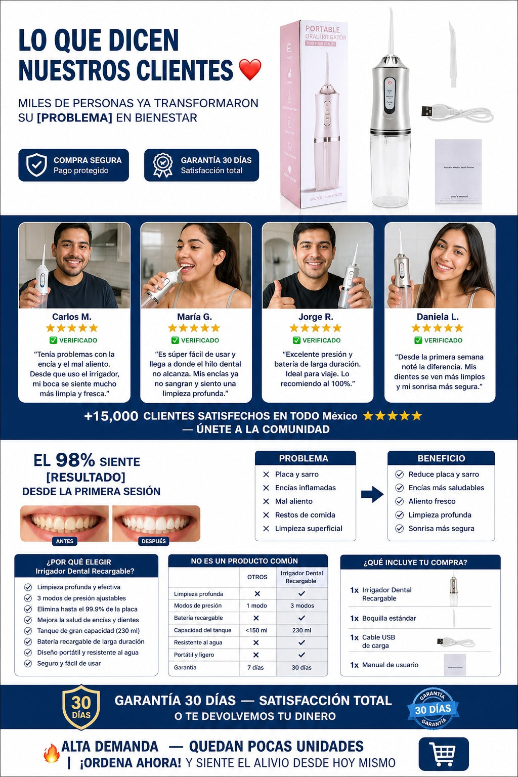 Irrigador Dental Recargable - imagen 6