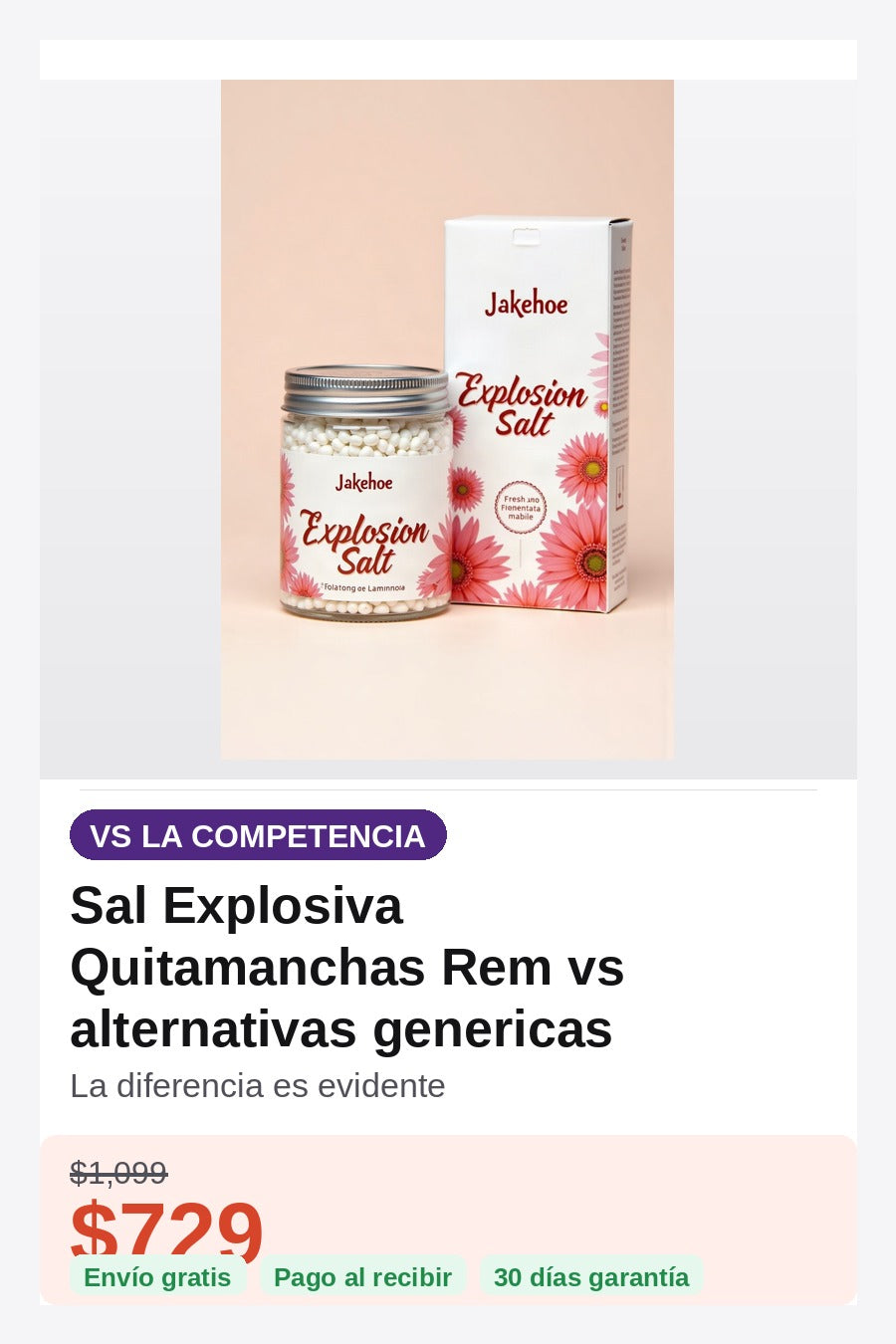 Sal Explosiva Quitamanchas Removedor Rop — comparativa