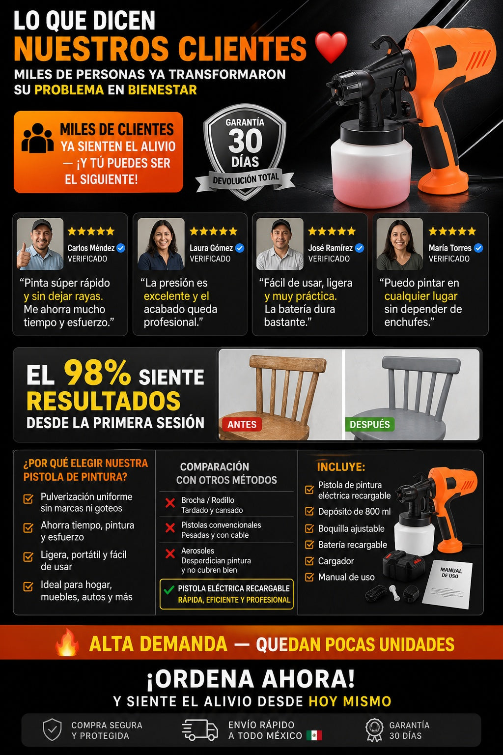 Pistola De Pintura Electrica Recargable - imagen 6
