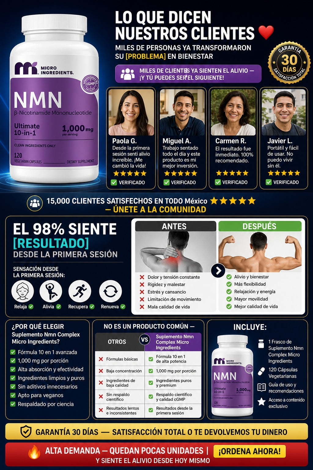Suplemento Nmn Complex Micro Ingredients - imagen 6