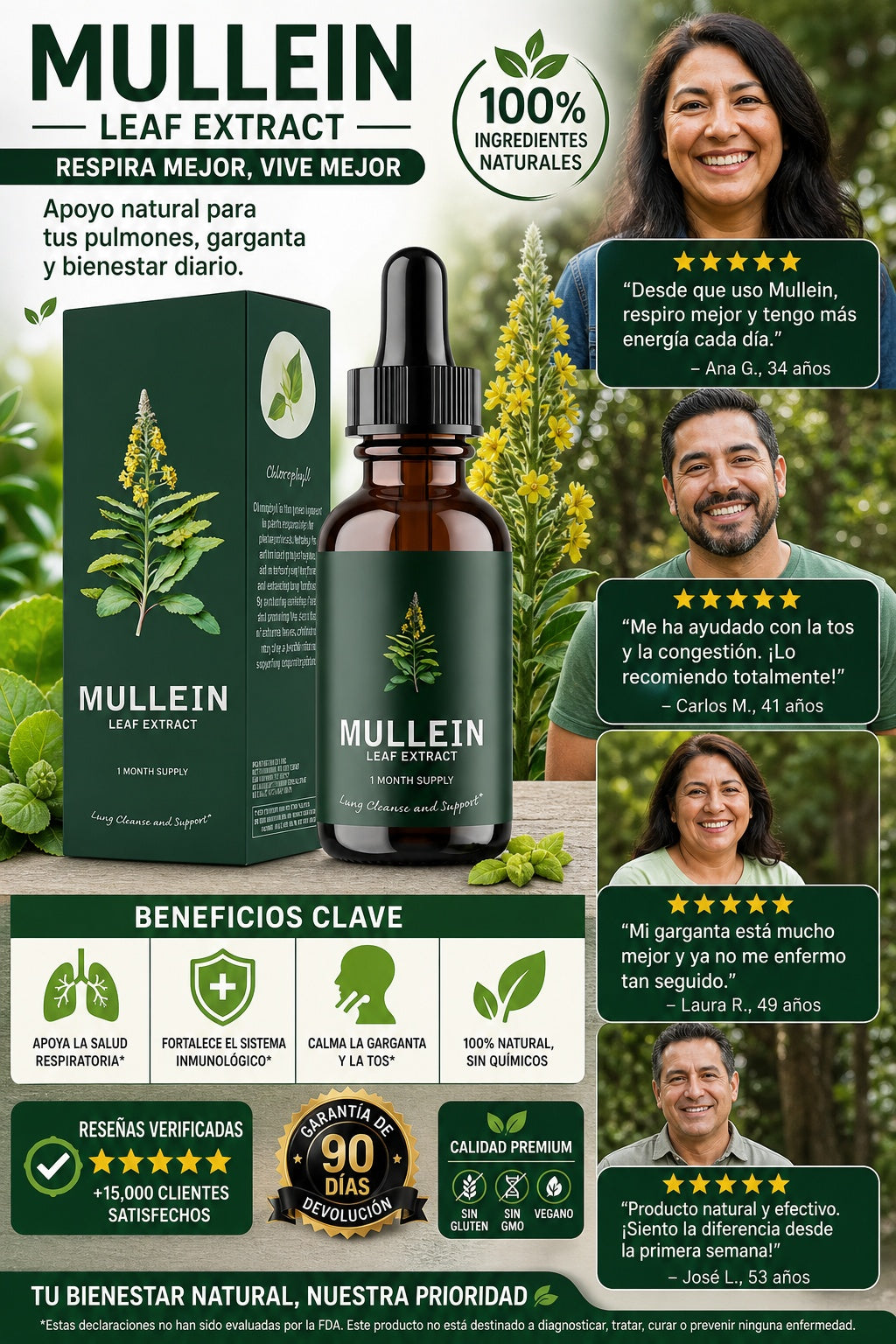 Mullein Gotas Limpieza Pulmonar Respirar - imagen 6