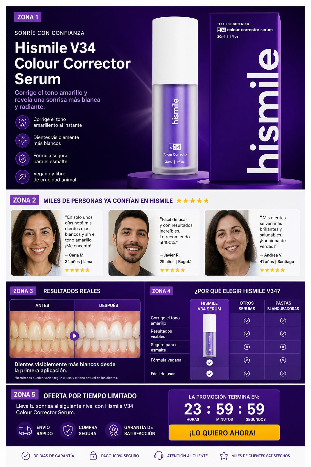 Pasta Hismiles Morada Blanqueador Dental - imagen 6