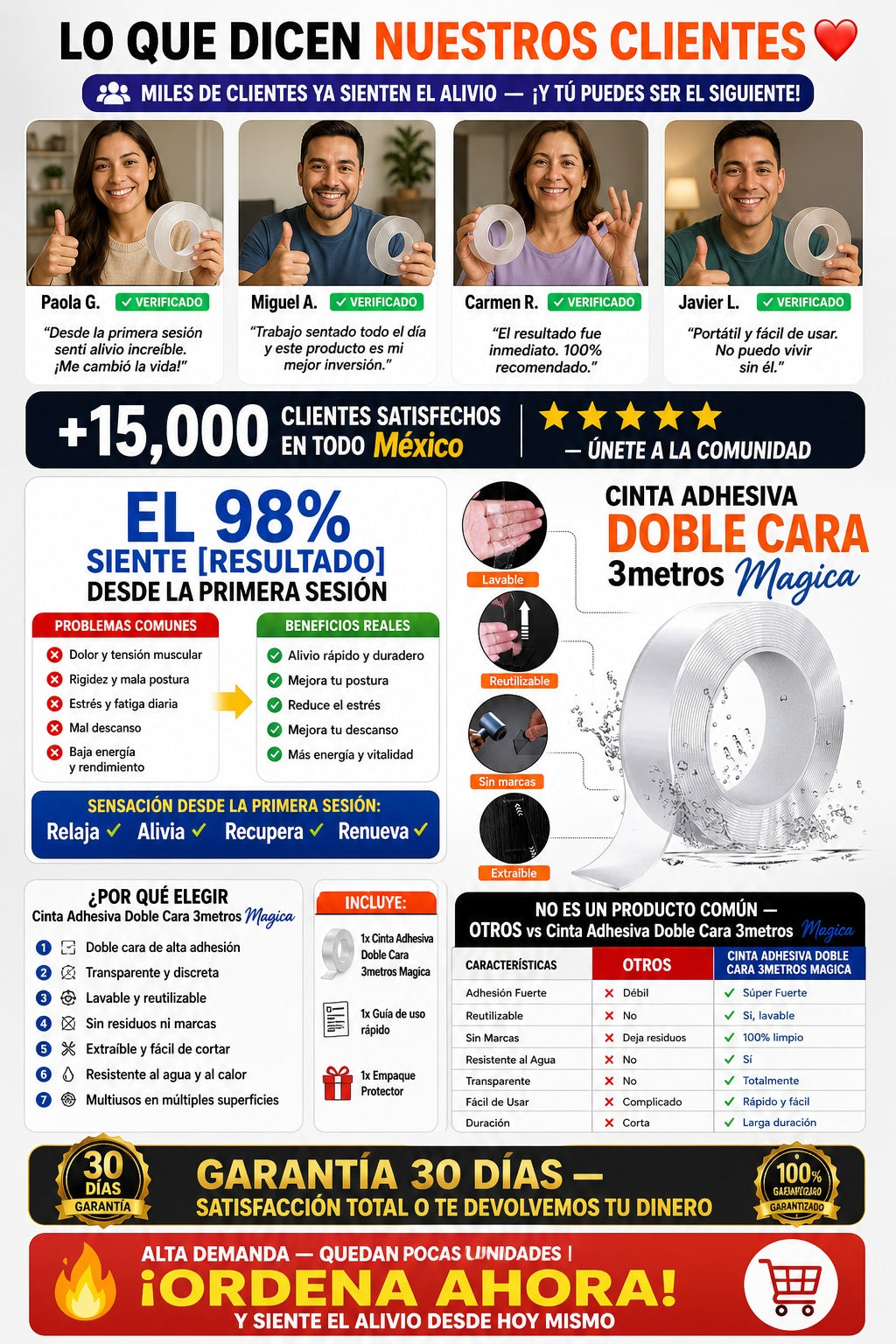 Cinta Adhesiva Doble Cara 3metros Magica - imagen 6