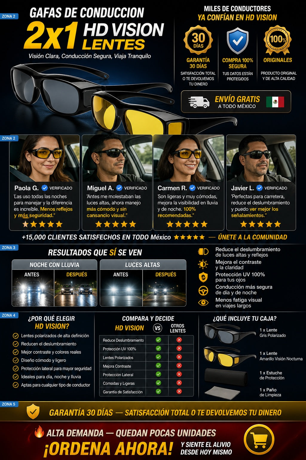 Gafas De Conduccion 2x1 Hd Vision Lentes - imagen 6