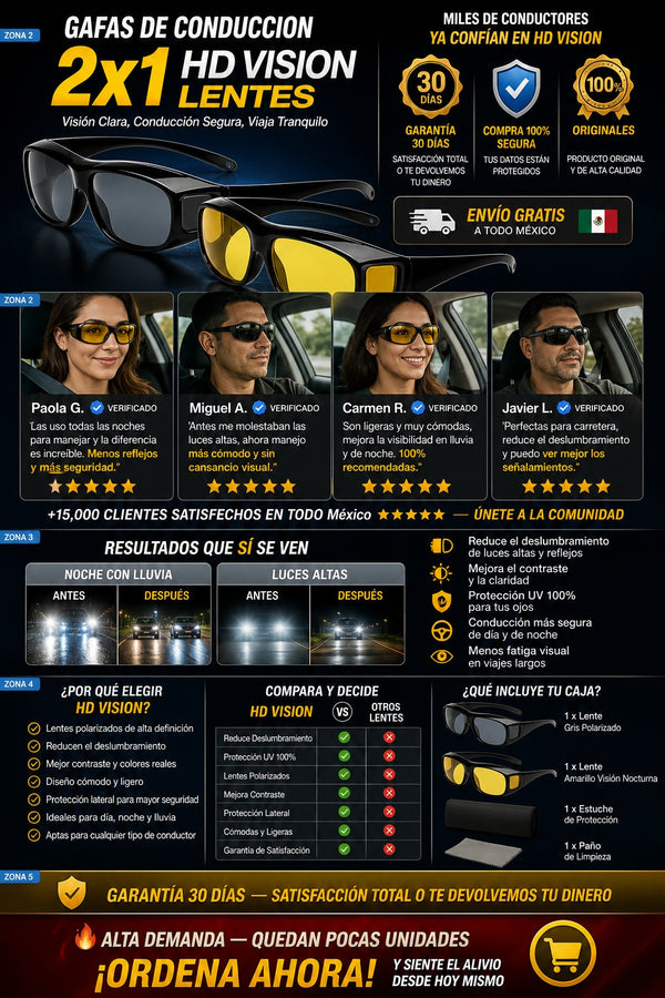Gafas De Conduccion 2x1 Hd Vision Lentes - imagen 6