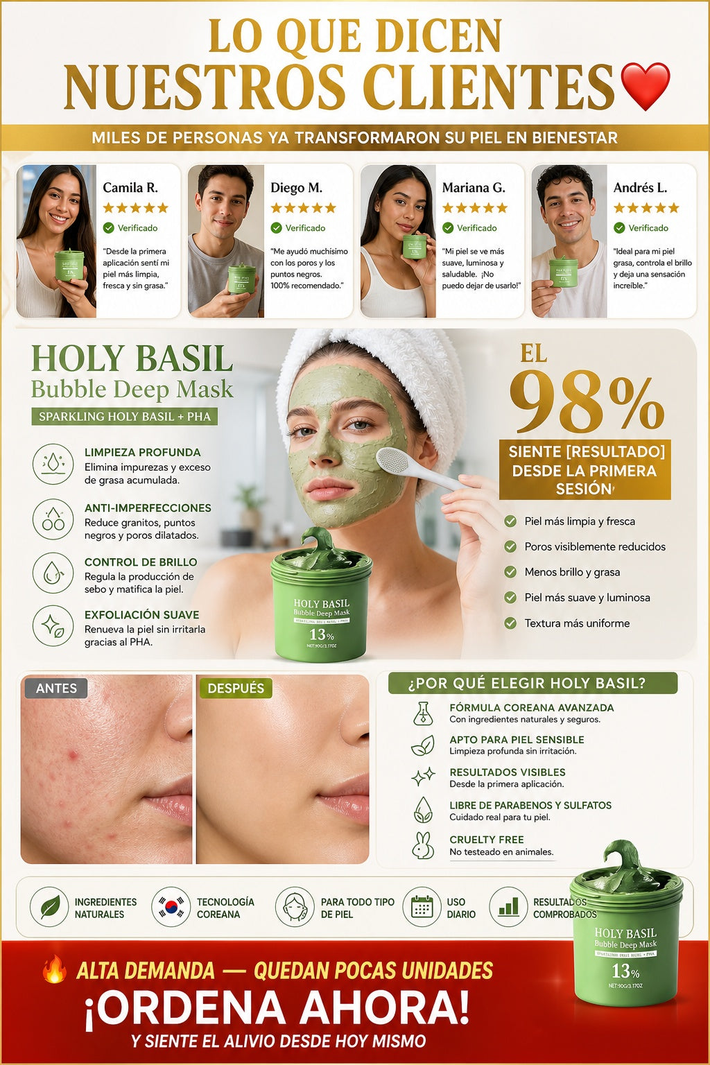 Mascarilla Para Cara Holy Basil Viral - imagen 6