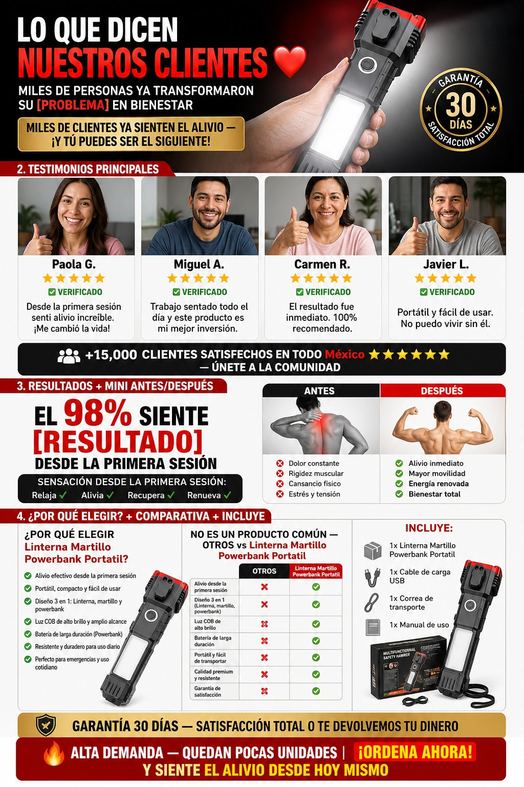 Linterna Martillo Powerbank Portatil - imagen 6