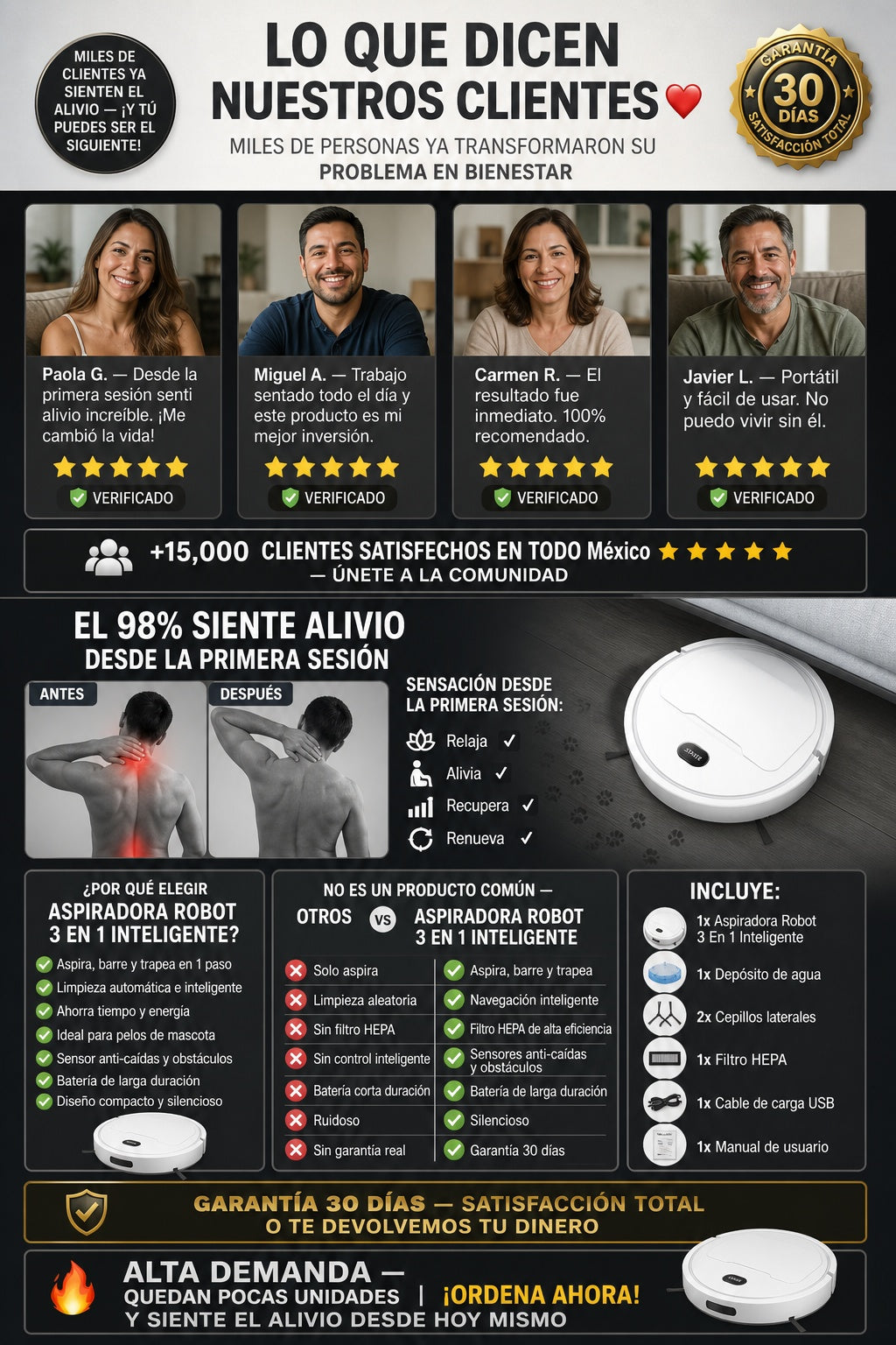 Aspiradora Robot 3 En 1 Inteligente - imagen 6