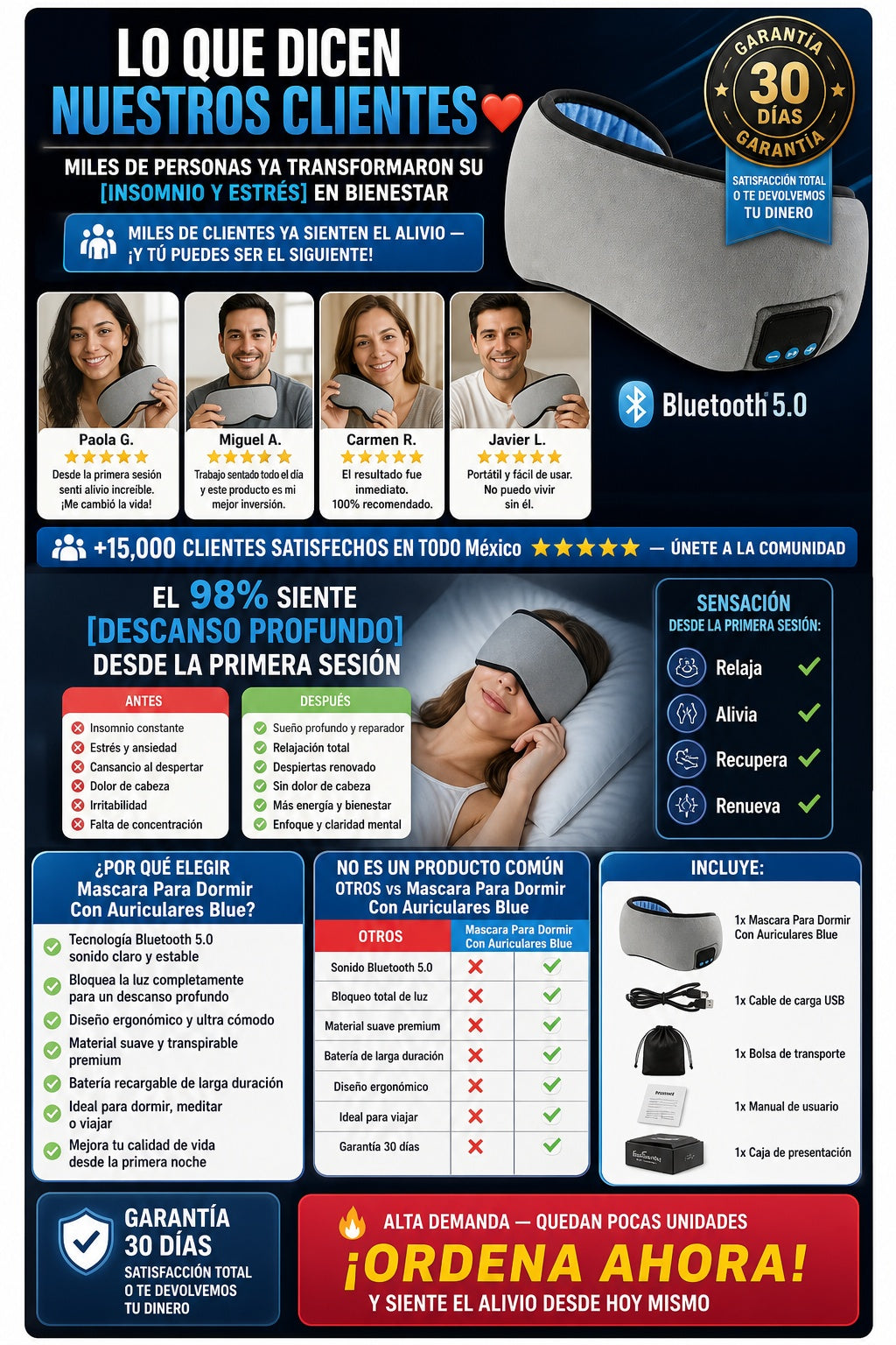 Mascara Para Dormir Con Auriculares Blue - imagen 6