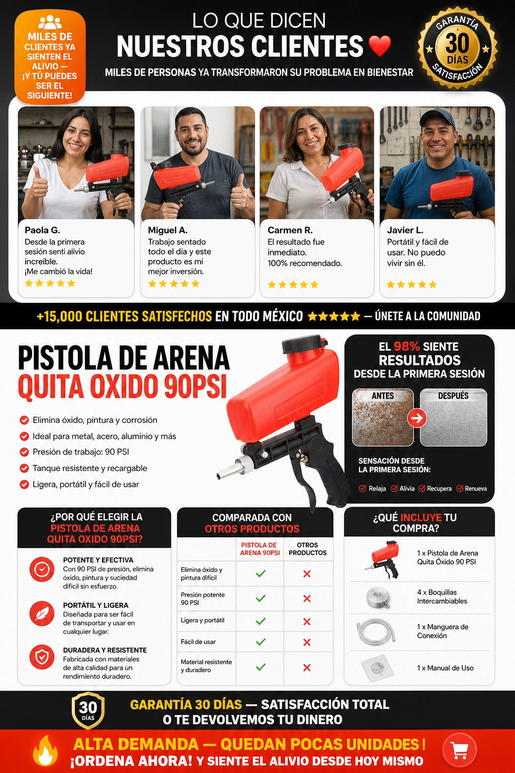 Pistola De Arena Quita Oxido 90psi - imagen 6