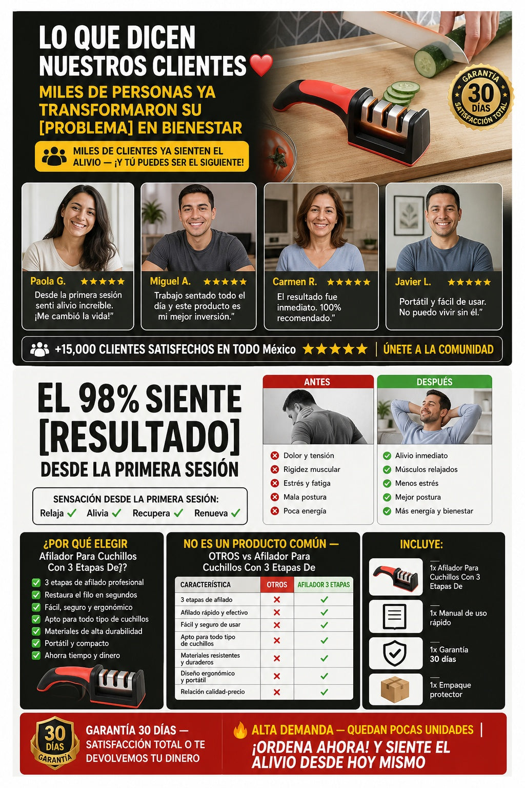 Afilador Para Cuchillos Con 3 Etapas De - imagen 6