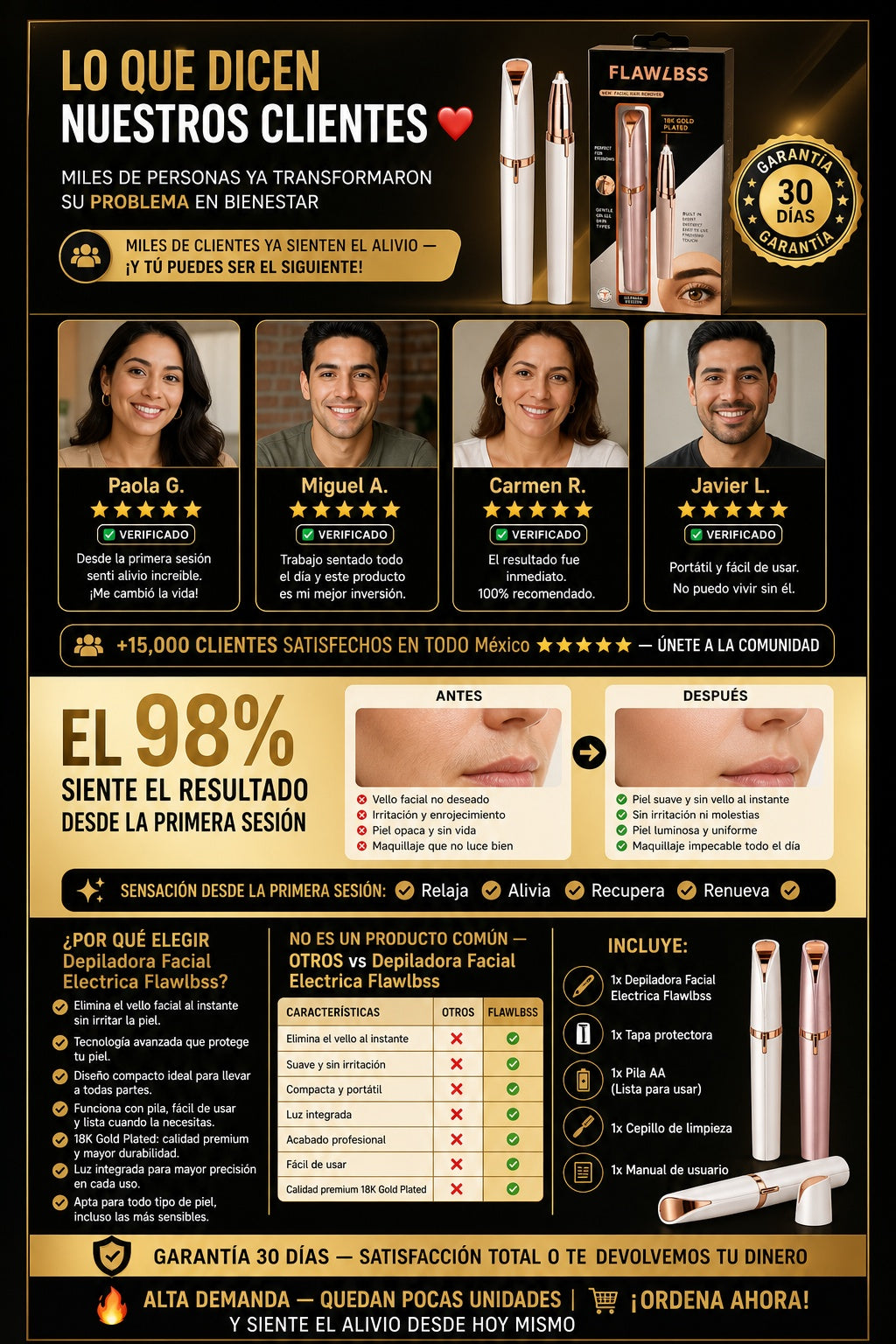 Depiladora Facial Electrica Flawlbss - imagen 6