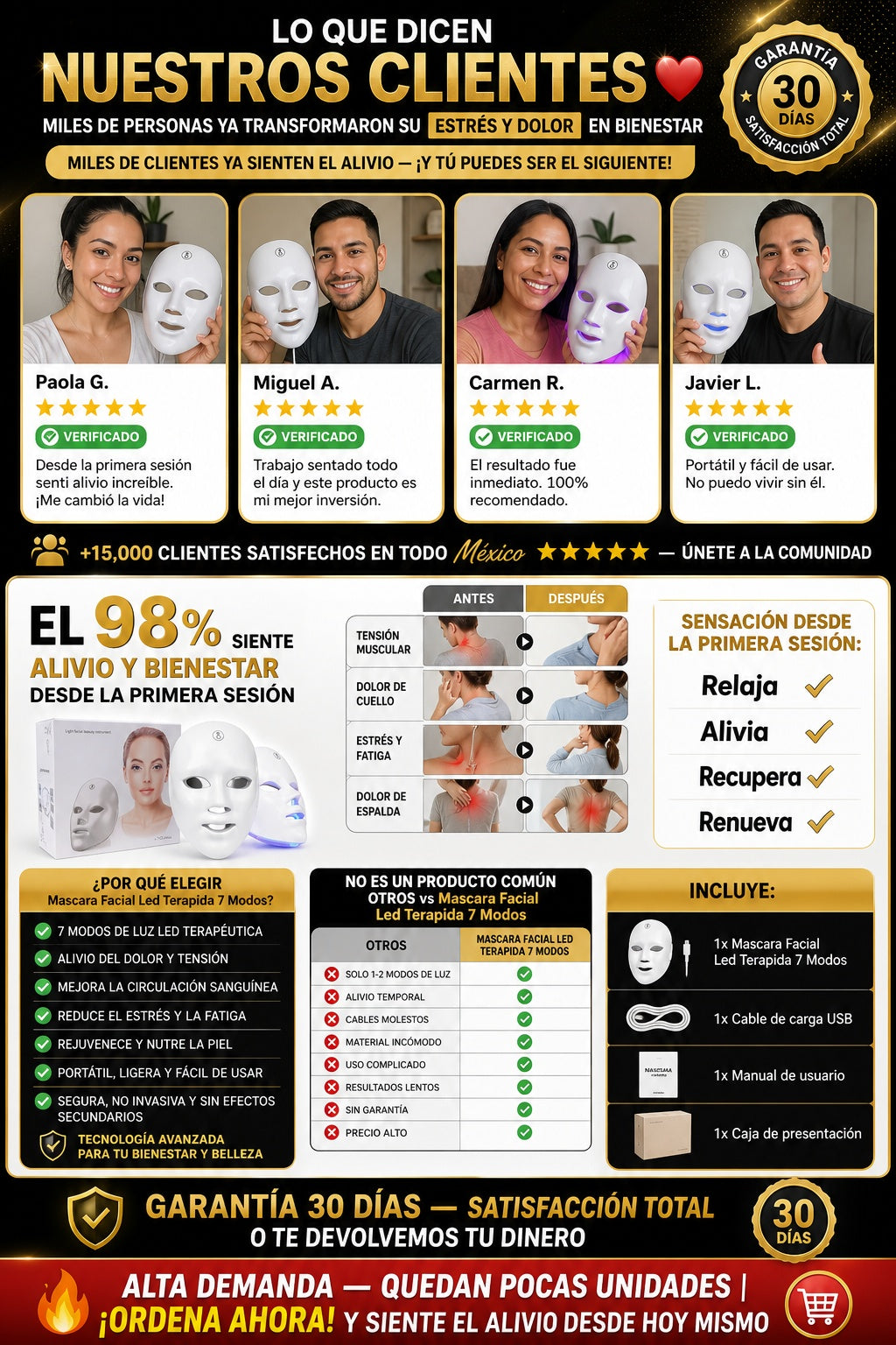 Mascara Facial Led Terapida 7 Modos - imagen 6