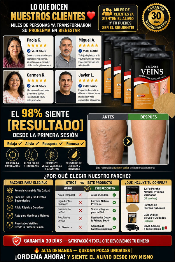 12 Pz Parche Natural P Venas Varicosas - imagen 6