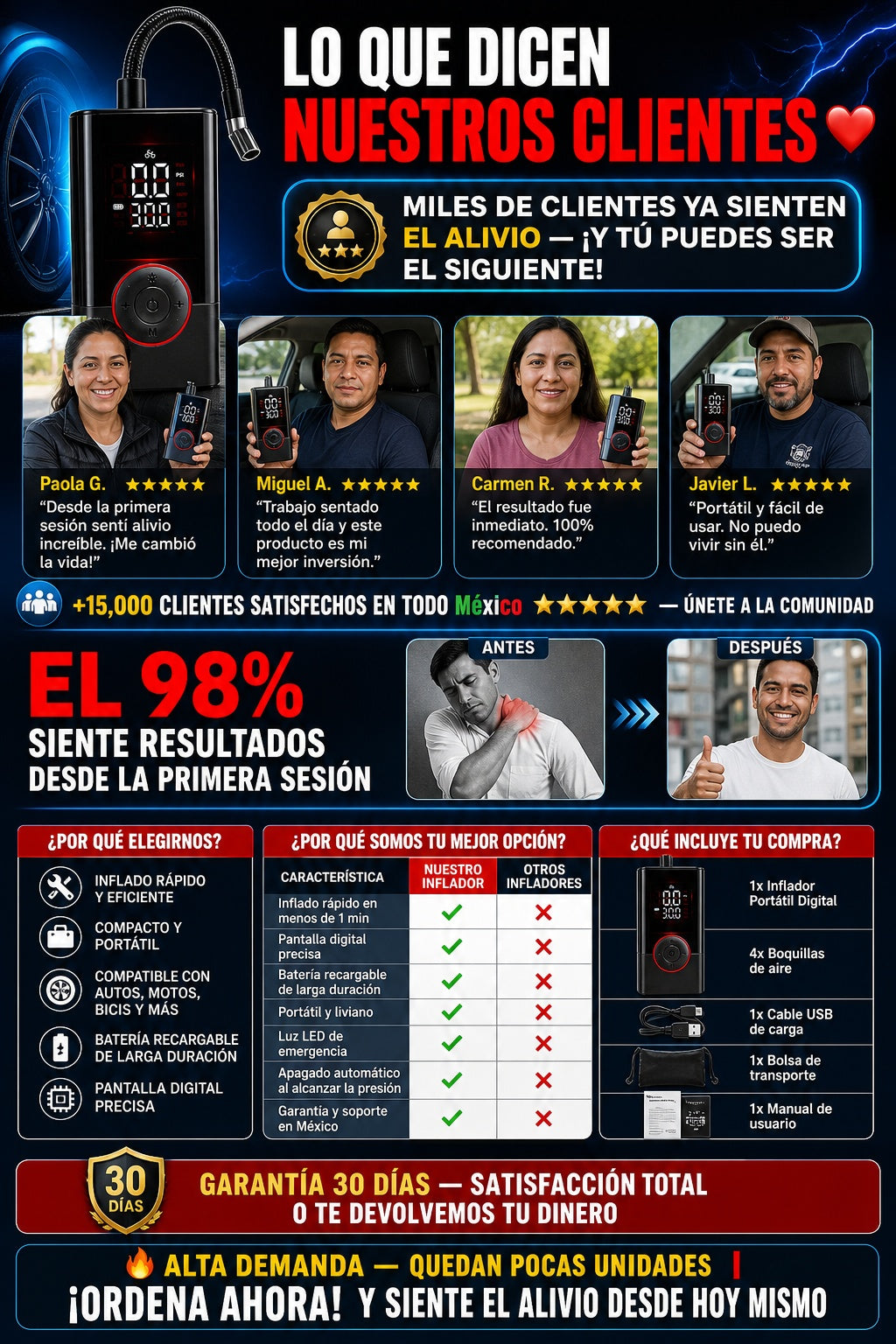 Inflador De Llantas Portatil Digital Rec - imagen 6