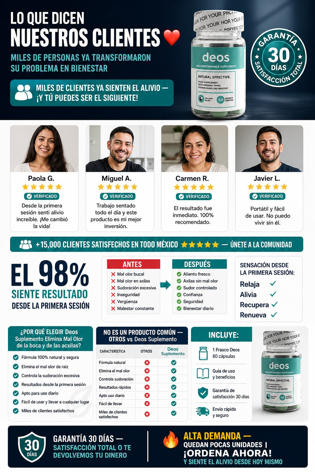 Deos Suplemento Elimina Mal Olor de la boca y de las acxilas - imagen 6