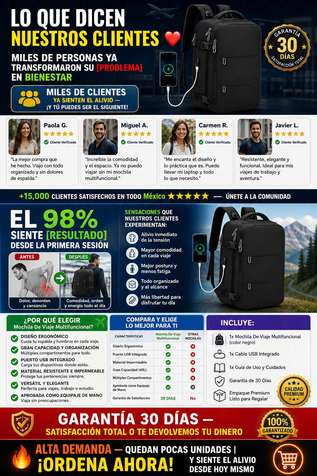 Mochila De Viaje Multifuncional - imagen 6