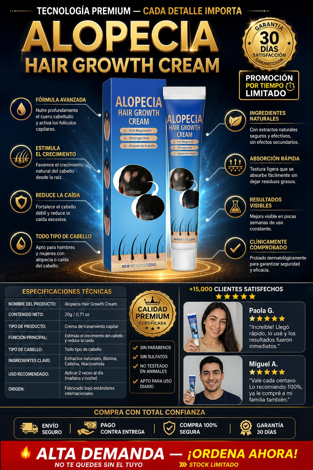 Alopecia Crema Para Crecimiento PARA EL CABELLO - imagen 7