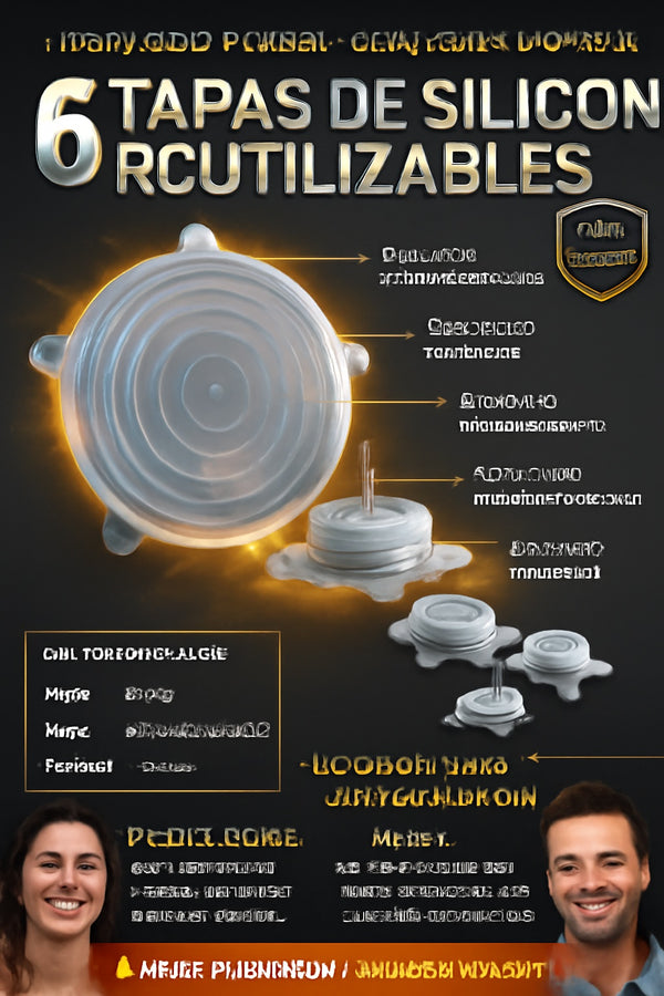 6 Tapas De Silicon Reutilizables - imagen 7
