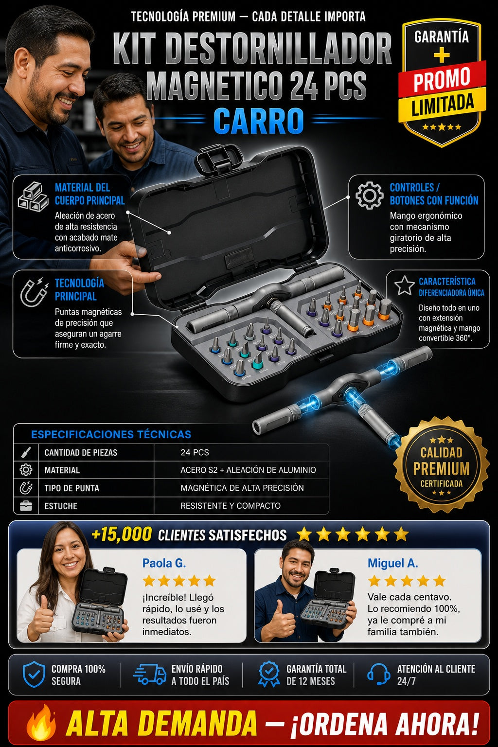 Kit Destornillador Magnetico 24 Pcs CARRO - imagen 7