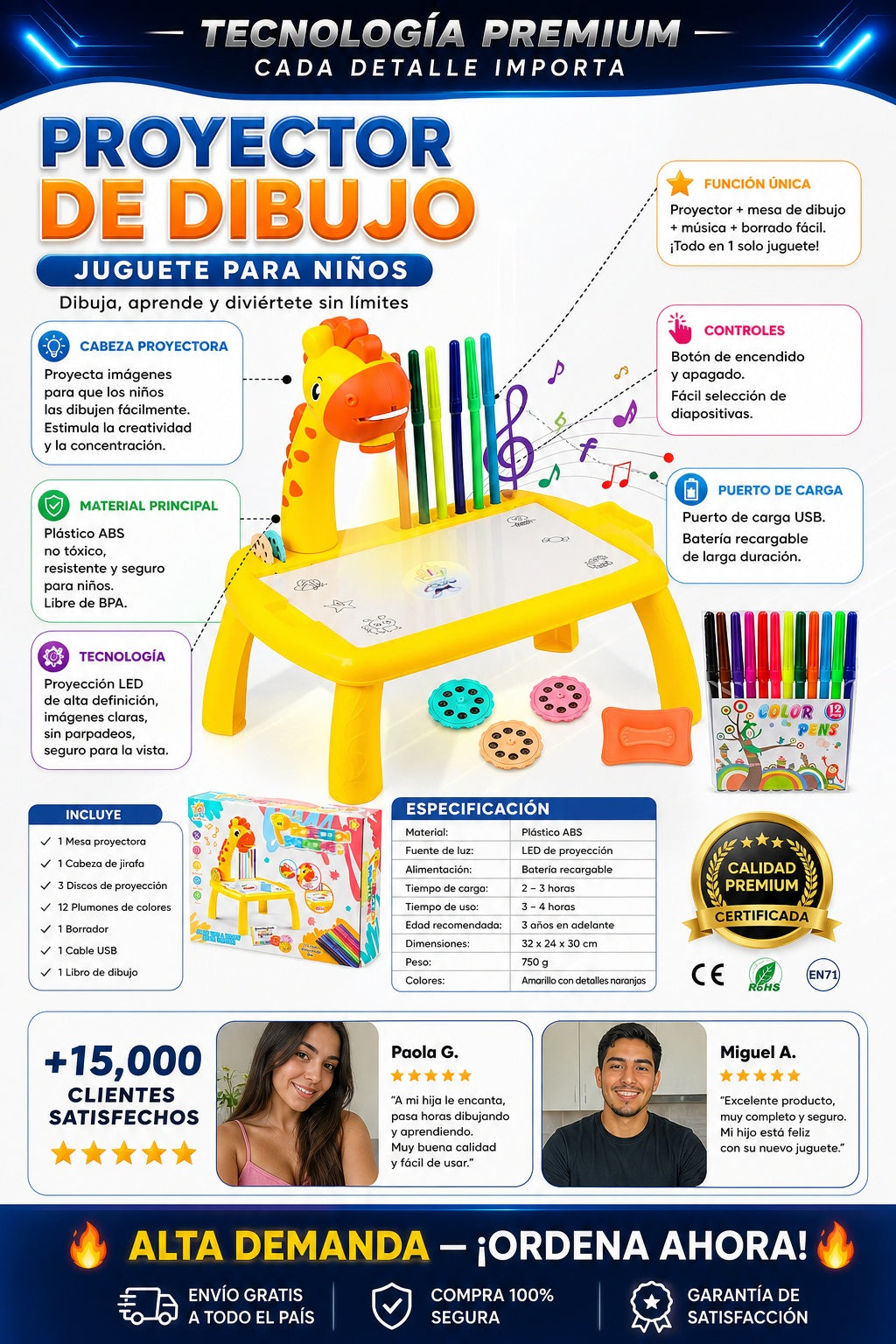 Proyector De Dibujo Juguete Para Ninos - imagen 7