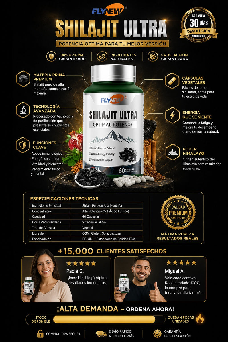 Shilajit Ultra Flynew 60 Capsulas - imagen 7