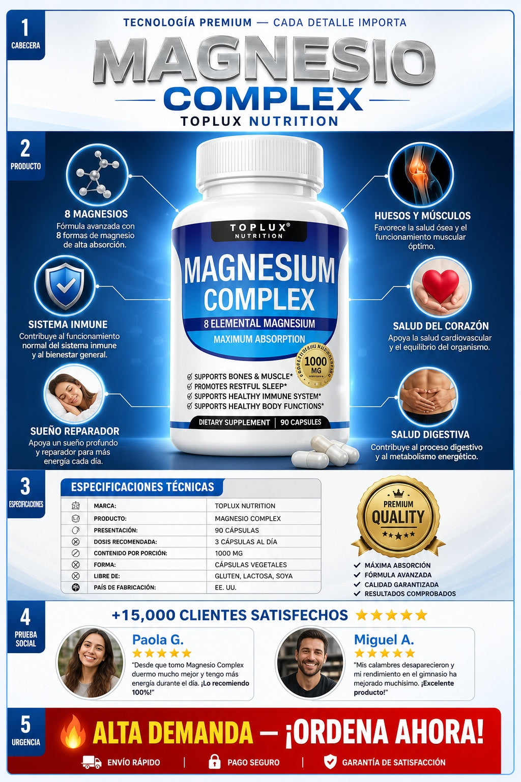 Suplemento Magnesio Complex Toplux 90 Cp - imagen 7