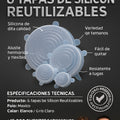 6 Tapas De Silicon Reutilizables - imagen 7