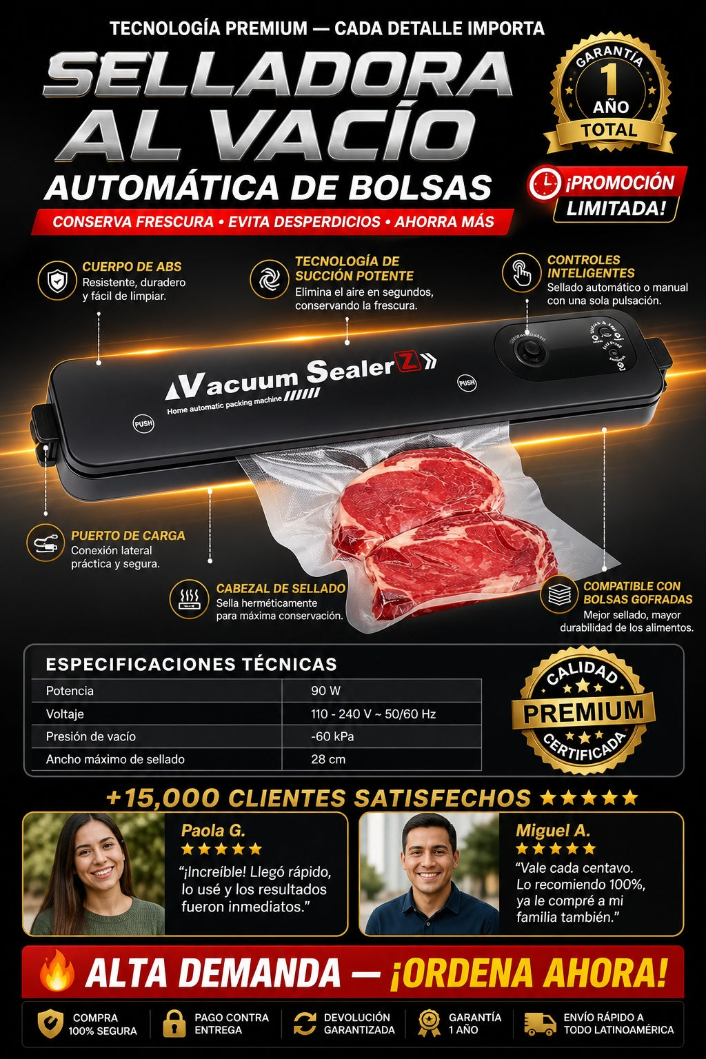 Selladora Al Vacio Automatica Bolsas - imagen 7