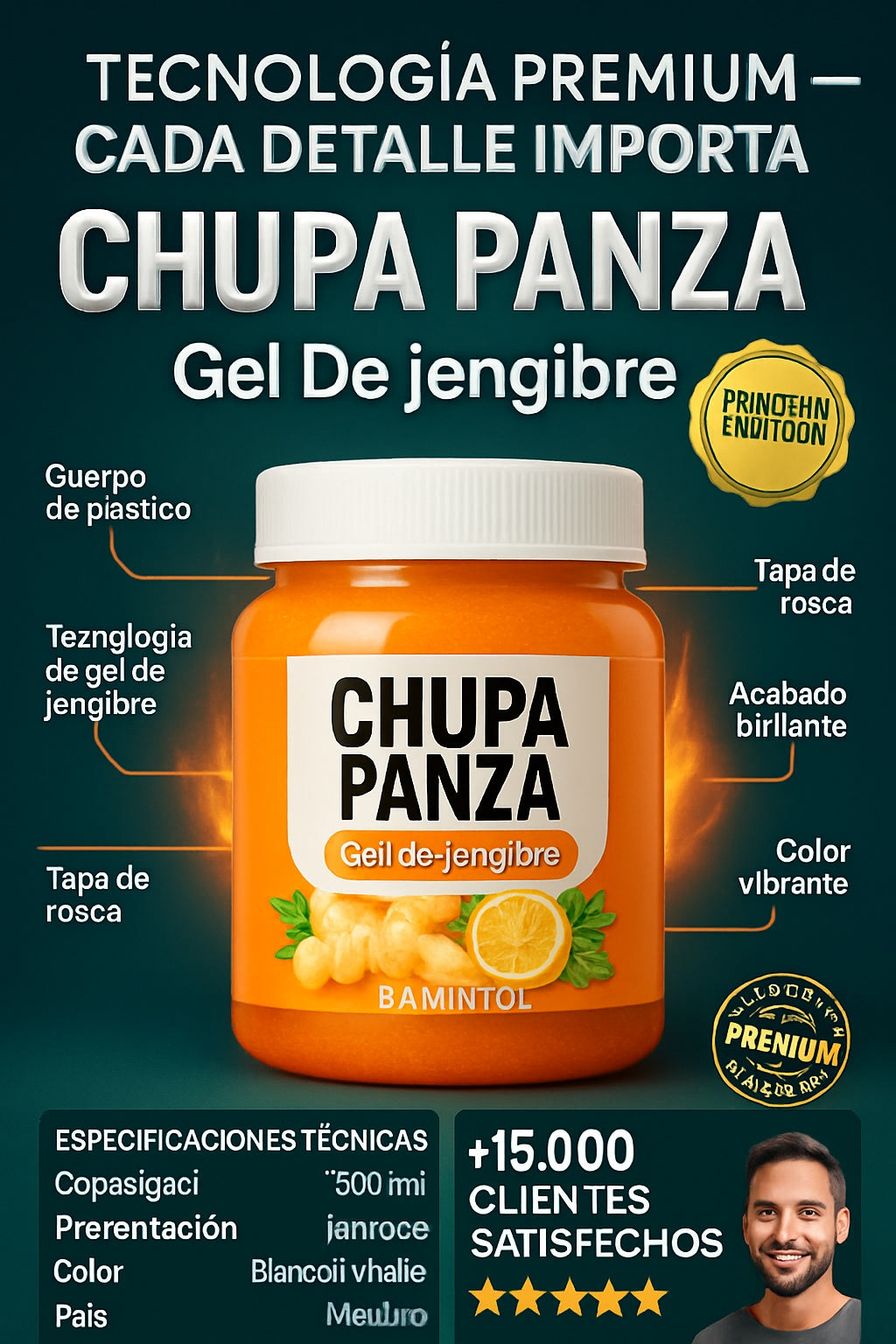Chupa Panza Gel De Jengibre Bamintol - imagen 7