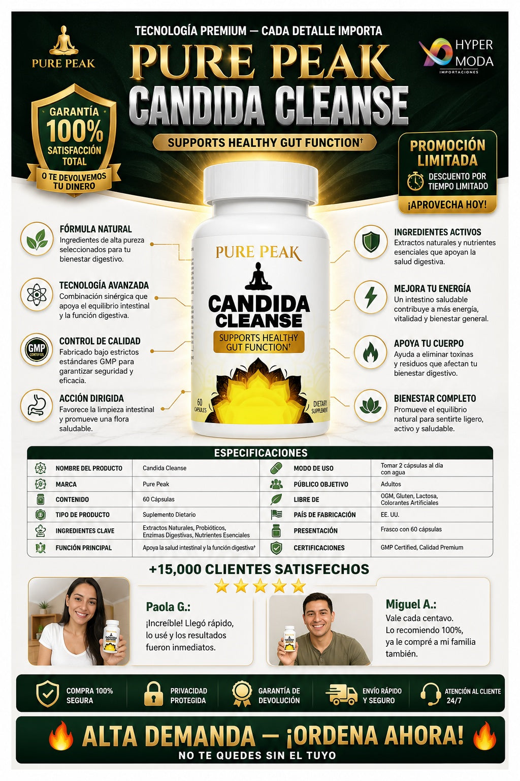 Suplemento Candida Cleanse 60 Capsulas - imagen 7