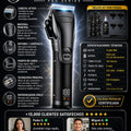 Cortadora eléctrica de cabello profesional recargable con guías ajustables - imagen 7