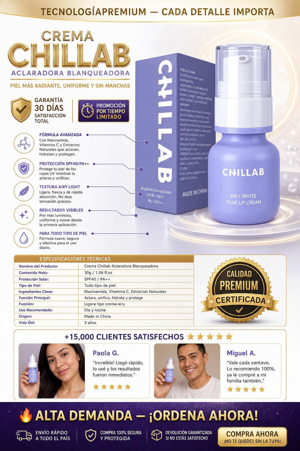 Crema Chillab Aclaradora Blanqueadora - imagen 7