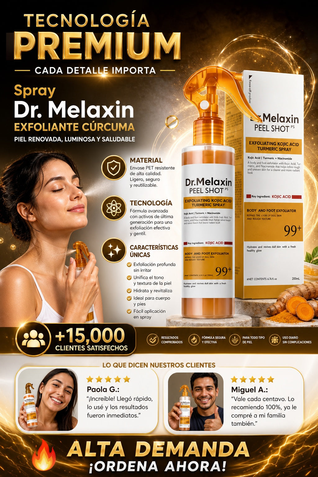 Spray Dr. Melaxin Exfoliante Curcuma - imagen 7