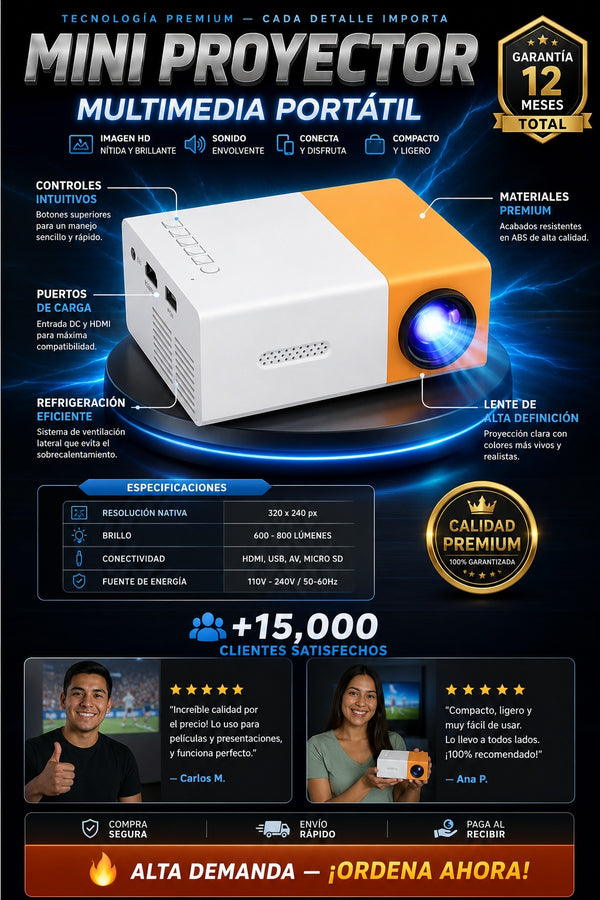 Mini Rproyector Multimedia Portatil - imagen 7