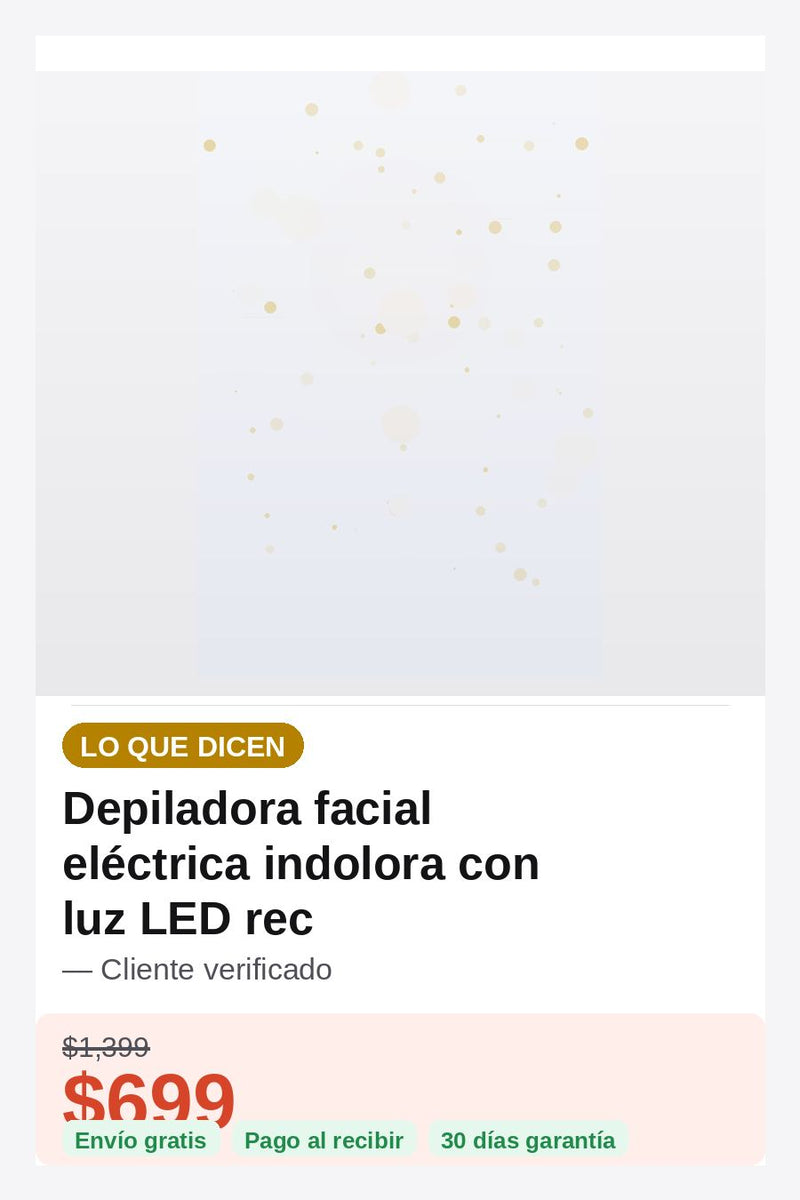 Depiladora facial eléctrica indolora con luz LED recargable USB para mujeres — prueba-social