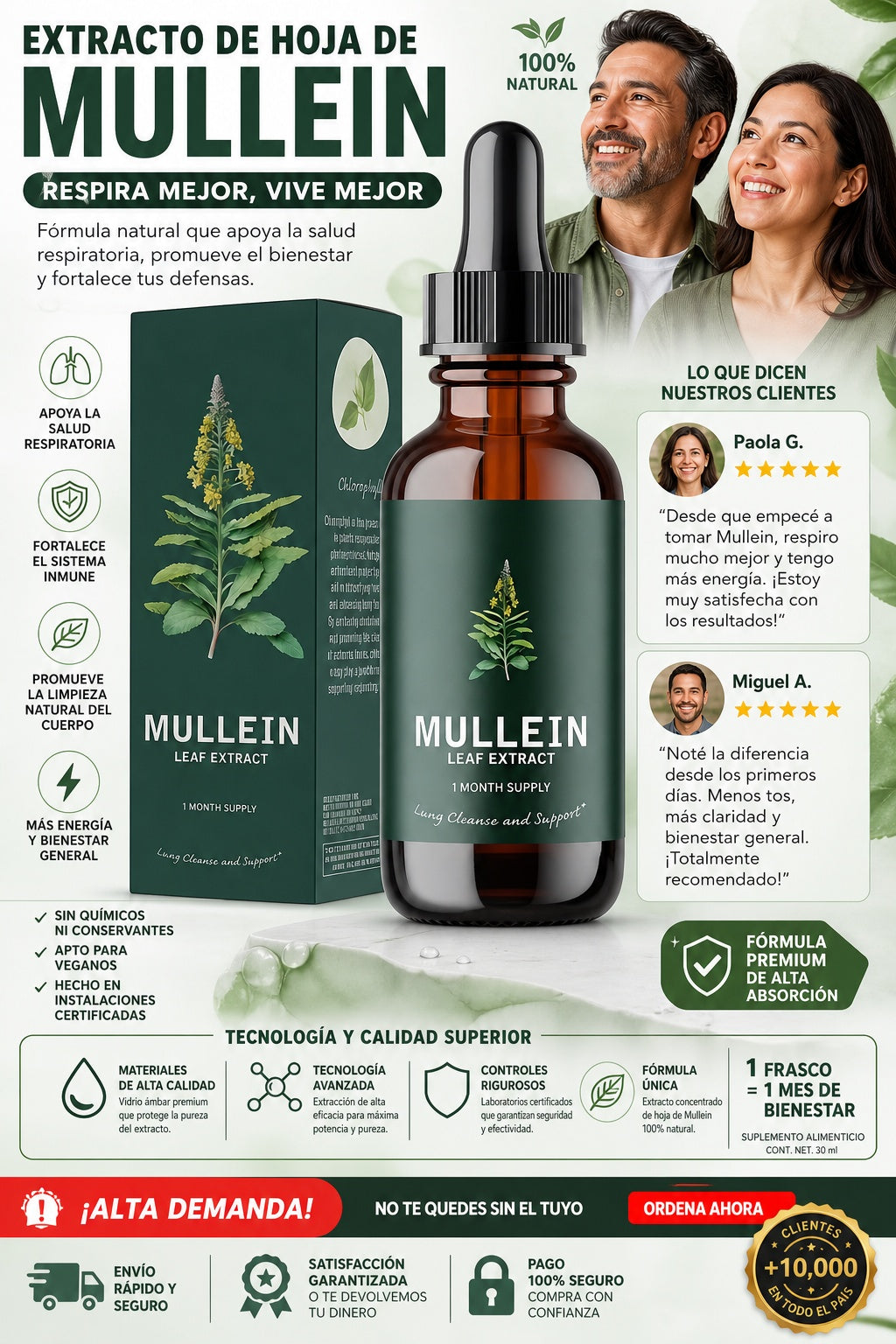 Mullein Gotas Limpieza Pulmonar Respirar - imagen 7