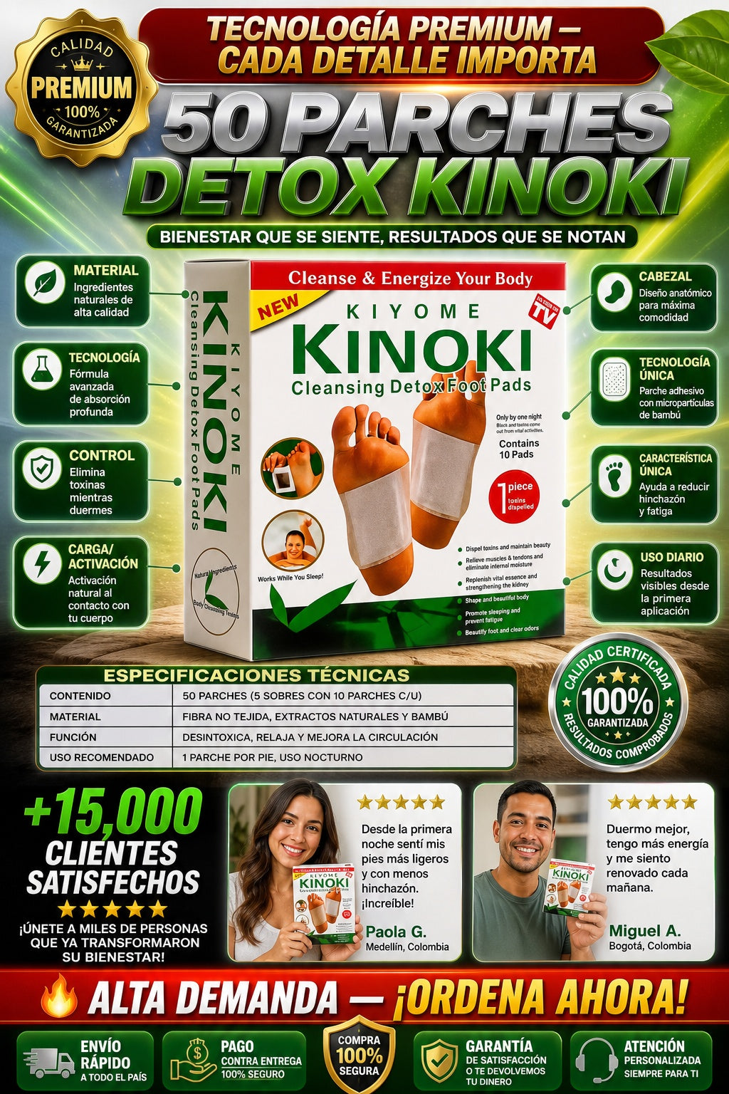 50 Parches Detox Kinoki - imagen 7