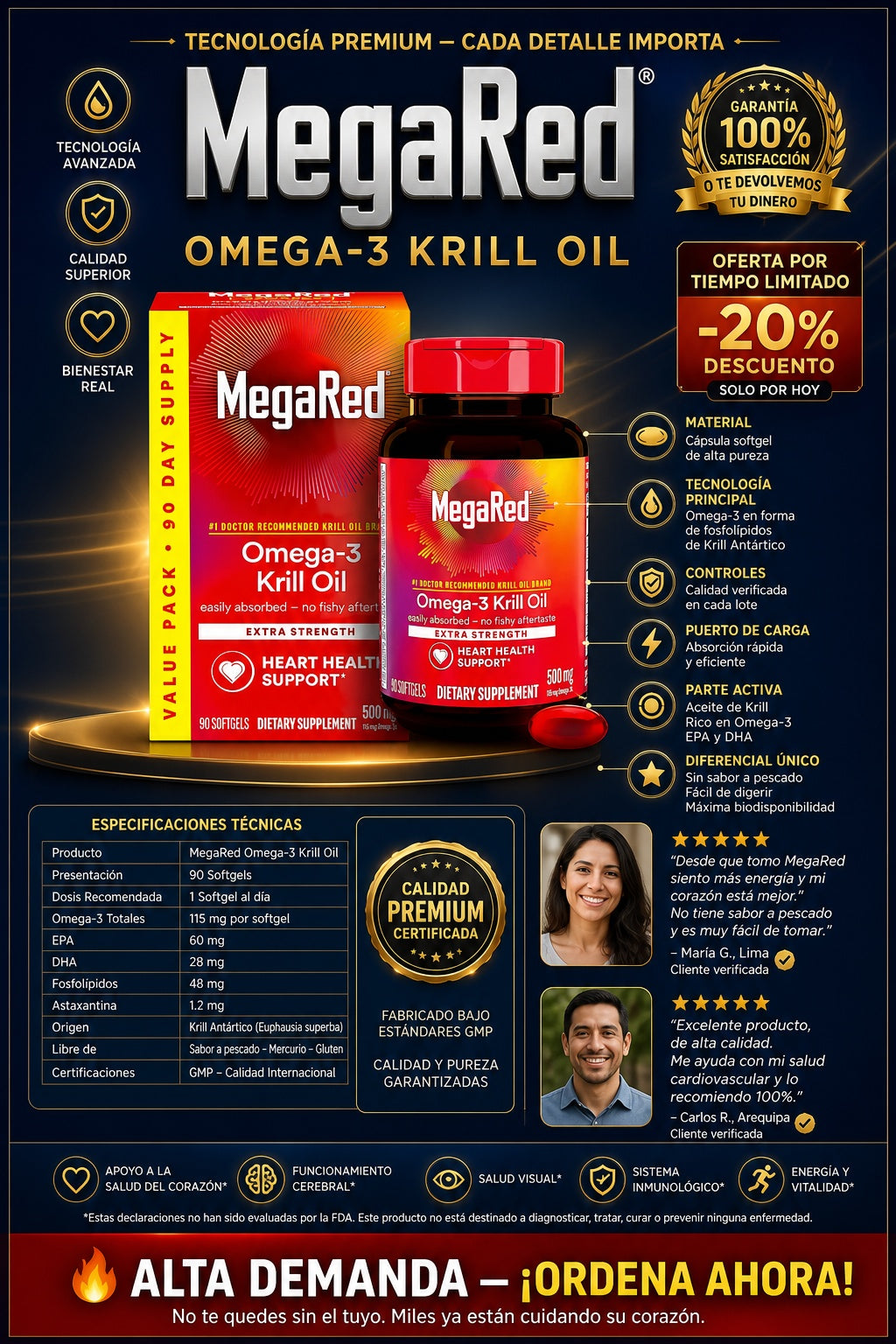 Suplemento Megared Omega 3 90 Capsu - imagen 7