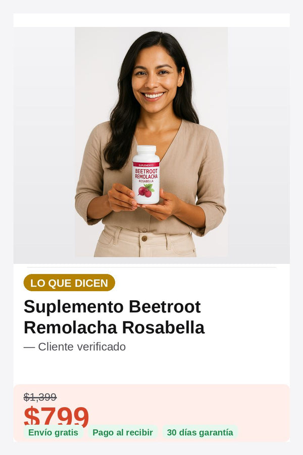 Suplemento Beetroot Remolacha Rosabella — prueba-social