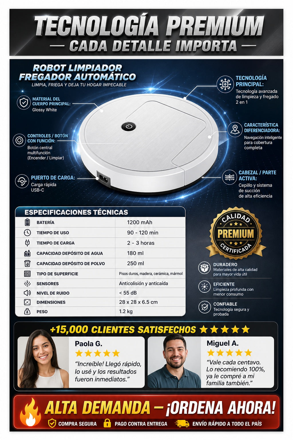 Robot Limpiador Fregador Automatico - imagen 7