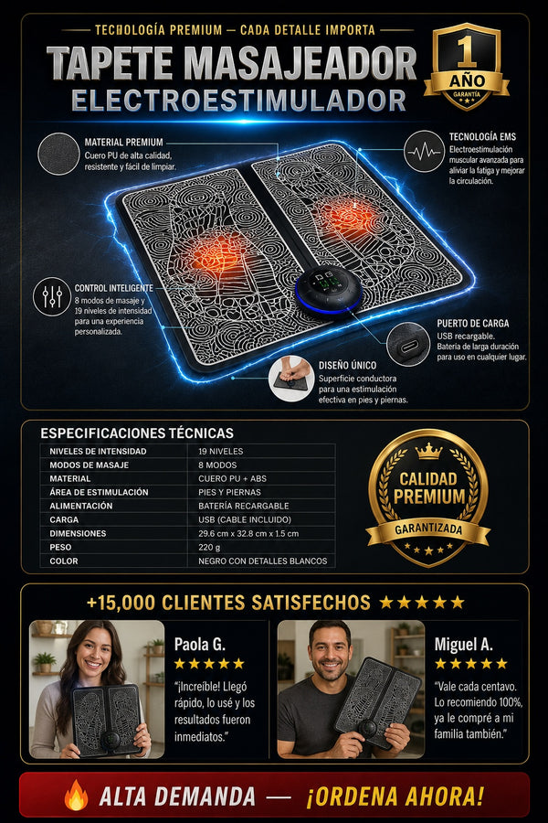 Tapete Masajeador Electroestimulador - imagen 7
